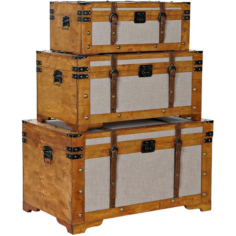 

Baúl DKD Home Decor Madera Lienzo (3 pcs)