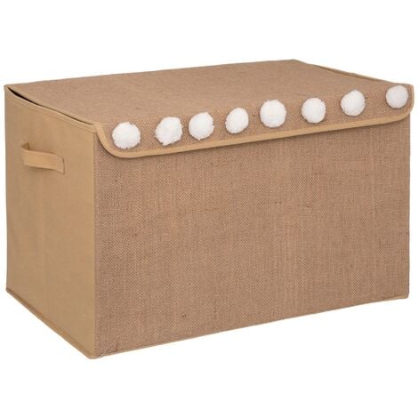 Arcón infantil - yute y pompones - 36x57 cm - Atmosphera créateur d'intérieur