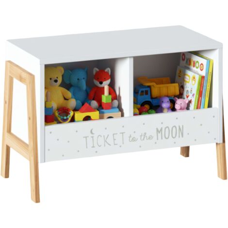 Baúl Infantil Mueble de Almacenamiento Infantil 2 Cajones Color Blanco y Roble Claro 60 cm