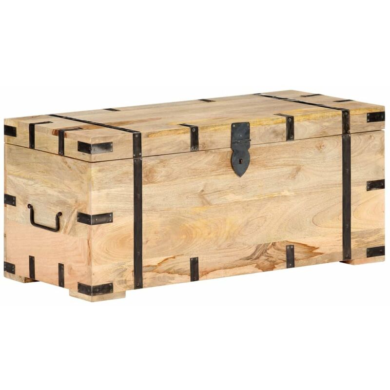

Happyshopping - Baul madera maciza de mango 90x40x40 cm