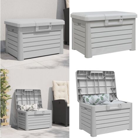 Baúl para cojines polipropileno gris 73x50,5x46,5 cm - Almacenamiento exterior - Cojines