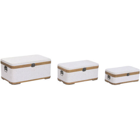 Baul Set 3 Madera Poliester 64X39,5X29 Borreguito