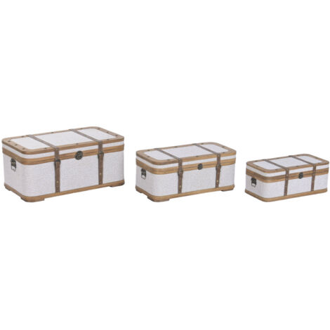 Baul Set 3 Madera Poliester 70X40X31 Borreguito