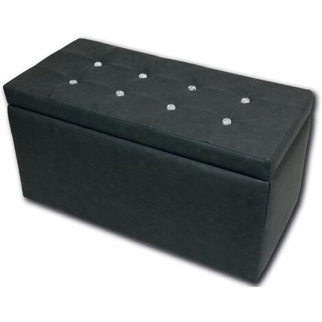 Baule Cassapanca Pouf Contenitore in Similpelle Silvia Grigio Scuro