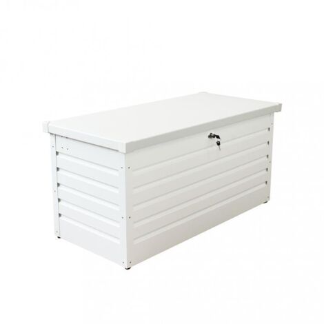 Baule Contenitore Bianco in Alluminio per Esterni 130x61x63 cm con Chiave