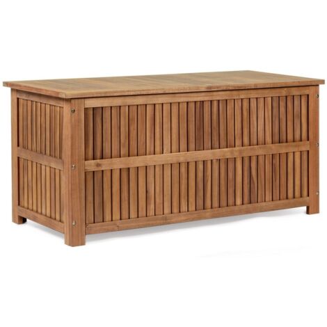 Baule contenitore "Noemi" porta cuscini in legno di acacia con finitura ad olio da 130 cm