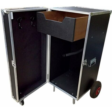 Baule da concorso in laminato plastico con portasella, cassetto, portabriglia: Baule nero
