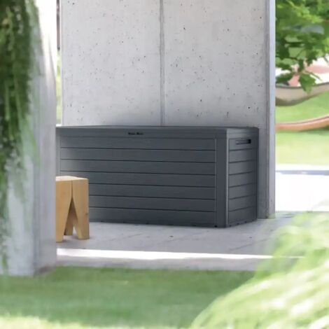 Baule da Esterno 280L Antracite – Contenitore Multifunzionale 116x43,8x55cm