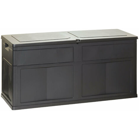 Baule da esterno in resina nera 120x60 cm 320 lt Garden Black Resina