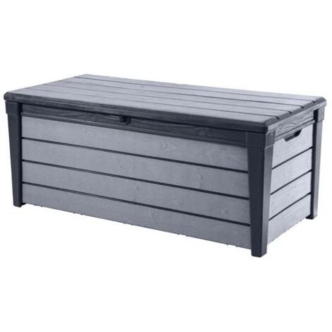 baule da esterno keter "brushwood" in resina grafite 145x69,7x60,3 cm