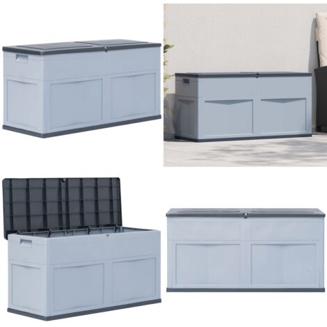 Baule da Giardino 320 L Grigio Nero - Cuscini - Coperte