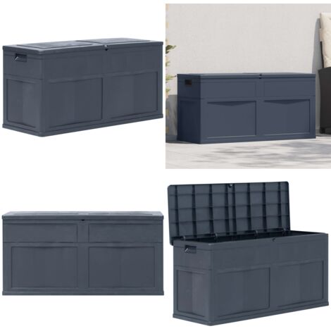 Baule da Giardino 320 L Nero - Cuscini - Coperte