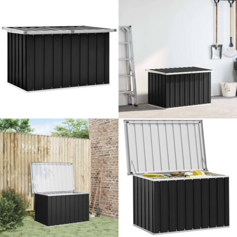 Baule da Giardino Antracite 109x67x65 cm - Cassetta degli attrezzi - Armadietto da giardino