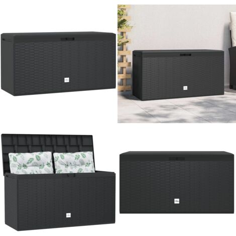 Baule da Giardino Antracite 114x47x60 cm - Cassapanca da giardino - Armadietto da giardino
