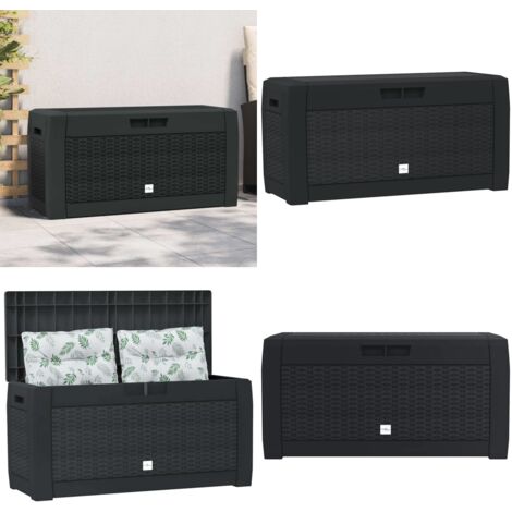 Baule da Giardino Antracite 119x48x60 cm in Polipropilene - Armadietto da giardino - Armadietto da patio