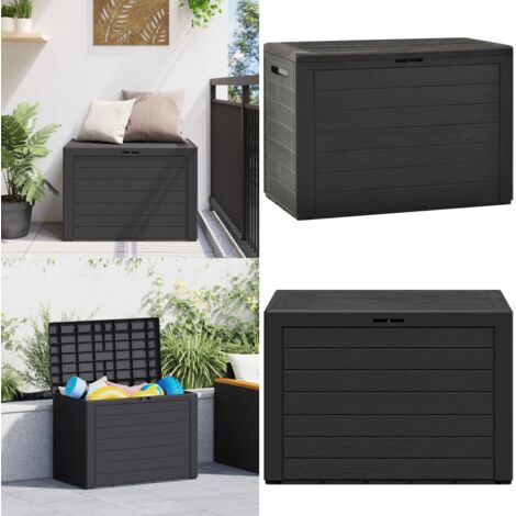 Baule da Giardino Antracite 78x44x55 cm - Cassapanca da giardino - Scatola portaoggetti