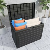 Baule da Giardino Effetto Legno Coperchio ribaltabile Contenitore da esterno Box portacuscini Cassapanca per esterni impermeabile Baule da Giardino Effetto Legno Coperchio ribaltabile Contenitore da esterno Box portacuscini Cassapanca per esterni impermeabile