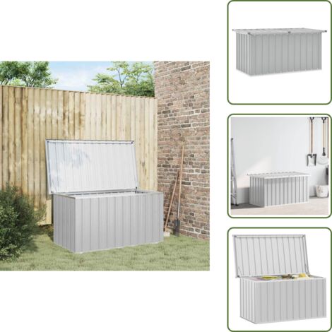 Baule da Giardino Grigio 129x67x65 cm