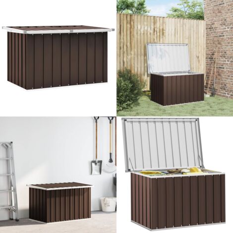 Baule da giardino marrone 109x67x65 cm - Armadio da giardino - Cassetta degli attrezzi