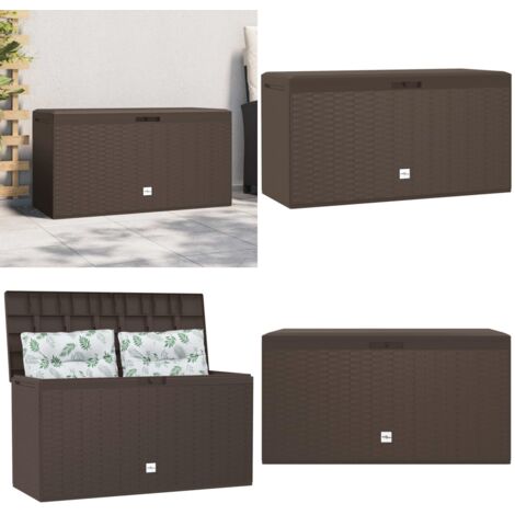 Baule da Giardino Marrone 114x47x60 cm - Baule da patio - Baule da terrazza