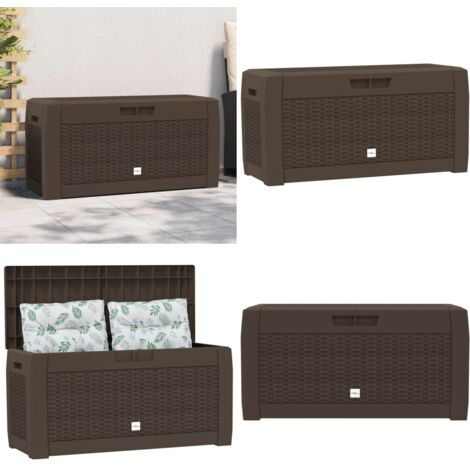 Baule da Giardino Marrone 119x48x60 cm in Polipropilene - Armadietto da giardino - Armadietto da esterno