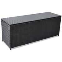 Baule da Giardino Nero 150x50x60 cm in Polyrattan