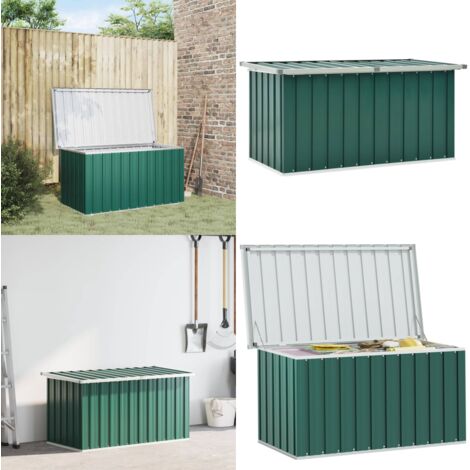 Baule da giardino verde 129x67x65 cm - Armadietto da giardino - Armadietto da patio