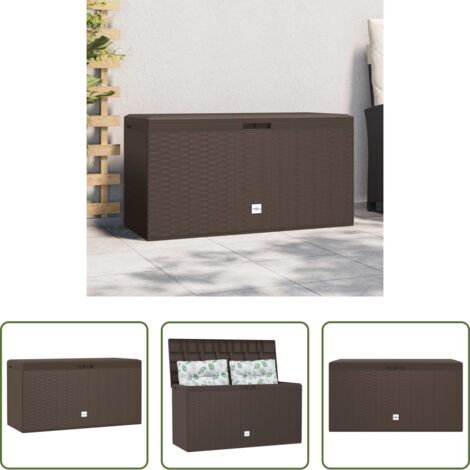 Baule da patio -  Baule da Giardino Marrone 114x47x60 cm