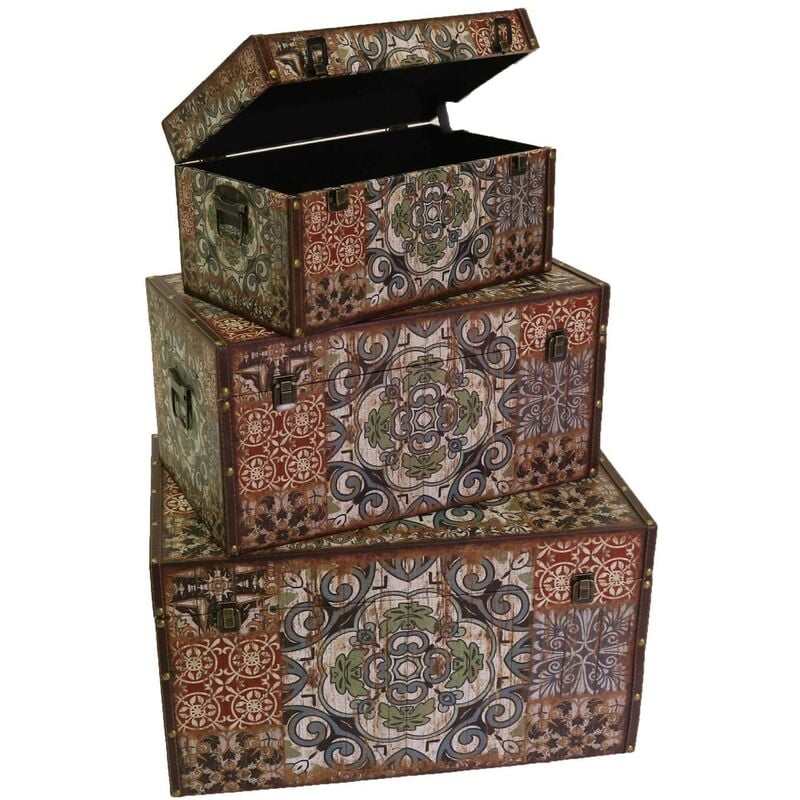 Baule ecopelle 1-3 mandala rettangolarecm59x36h33