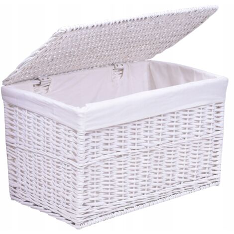 Baule in vimini bianco 105 L