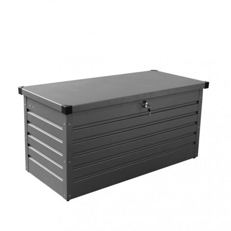 Baule moderno da esterno in alluminio 130x60 cm con serratura Steel Magic -  Nero