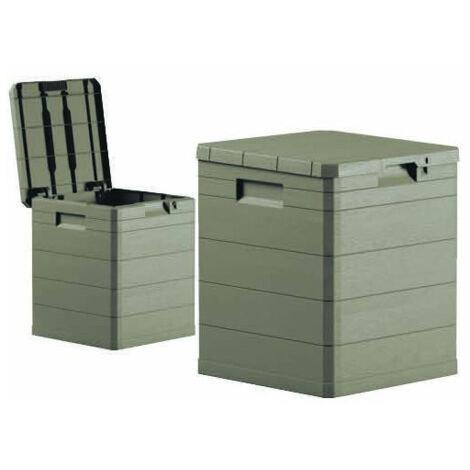 FIVE Baule Multiuso in Resina Finitura Effetto Legno Woody's 42x44x50 cm