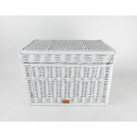 Baule portagiochi in vimini bianco 60