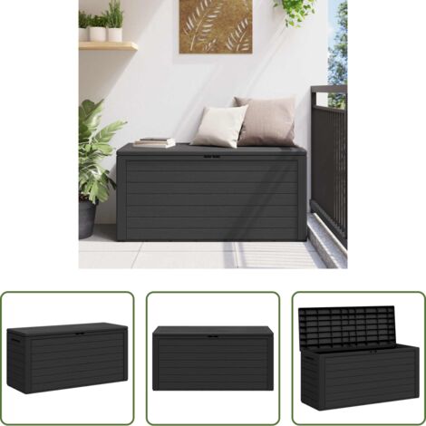 Baule portaoggetti -  Baule da Giardino Antracite 116x44x55 cm