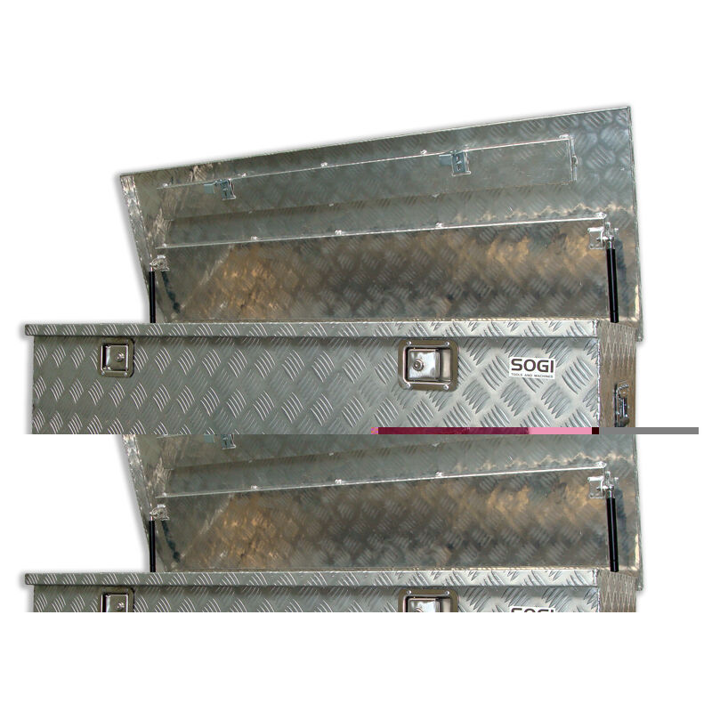 Image of Baule portautensili SOGI BLE-148 porta attrezzi cassone pick-up in alluminio - 1460 x 540 x 490 h mm
