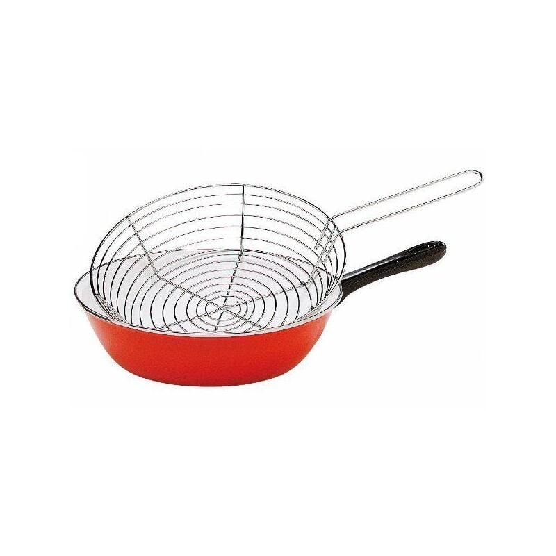 Baumalu - Poêle friture d.26 rouge