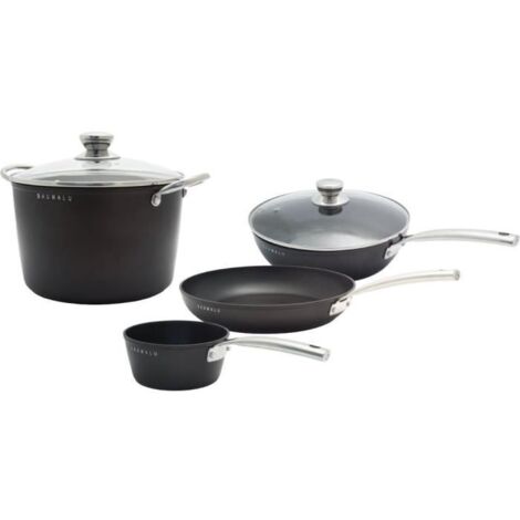 Baumalu Batterie de cuisine 4 pièces noir élégant
