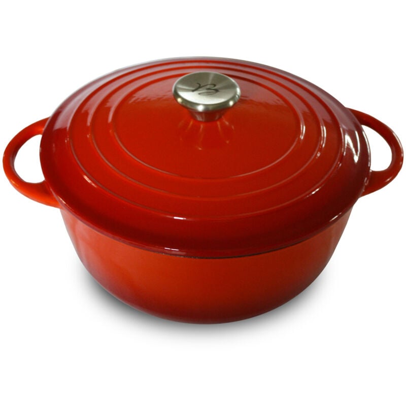 Cocotte rouge ronde tradition 24 cm - Baumalu