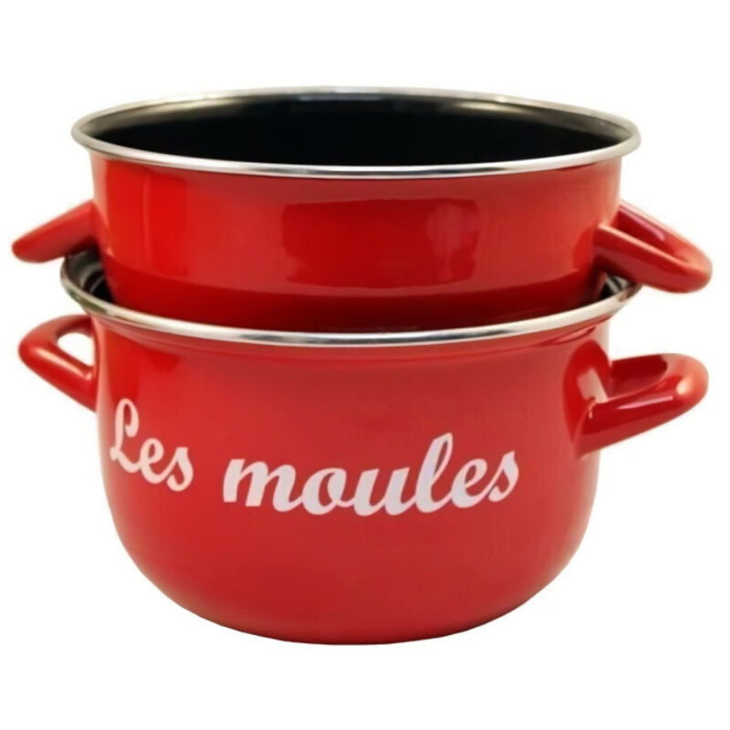 Baumalu - Marmite à moules 24 cm émaillé rouge