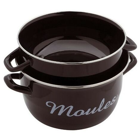 BAUMALU - Marmite à moules en émail D: 24 cm - noir