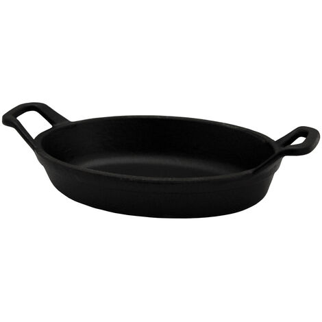 Baumalu - Mini plat ovale en fonte noir mat 15 cm