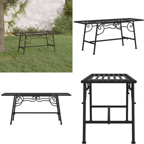 Baumbank 110 cm Schwarz Stahl - Gartenzitmöbel - Metallbank - Baumbank - Gartenbank - Outdoor Möbel - Home & Living