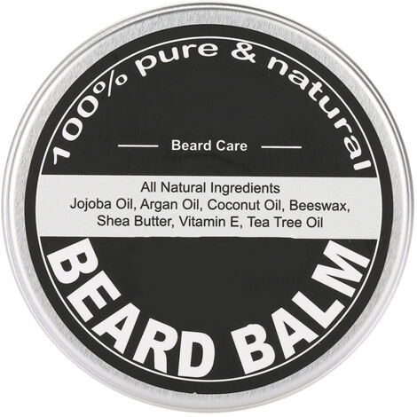 Baume Hydratant pour Barbe Homme, Cire à Moustache Soin Rasage 60g