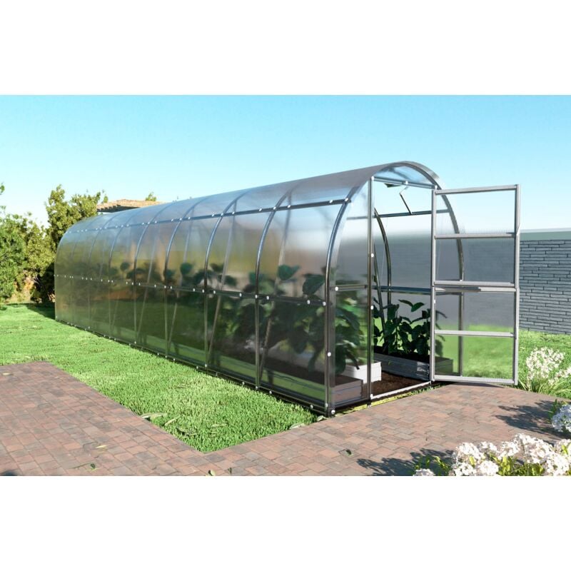 Meistro Kodas - Certifié Serre klasika slim 2 x 8 m (16 m²) , 4 mm avec revêtement en polycarbonate