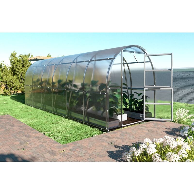 Meistro Kodas - Certifié Serre klasika slim 2 x 6 m (12 m²) , 6 mm avec revêtement en polycarbonate