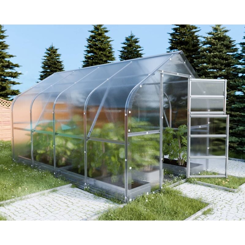 Certifié Serre klasikadrop 10m2, 2,5m x 4m, 6 mm avec revêtement en polycarbonate