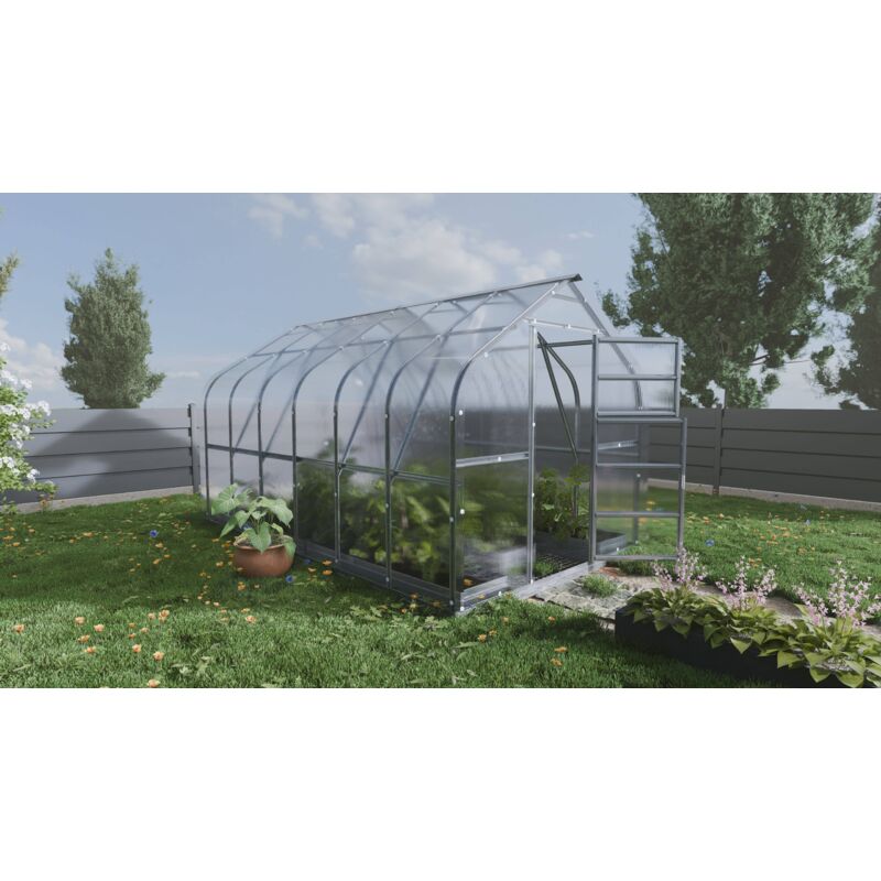 Certifié Serre klasika Standard 10m2, 2,5m x 4m, 4 mm avec revêtement en polycarbonate (Avec 2 toits ouvrants automatiques)