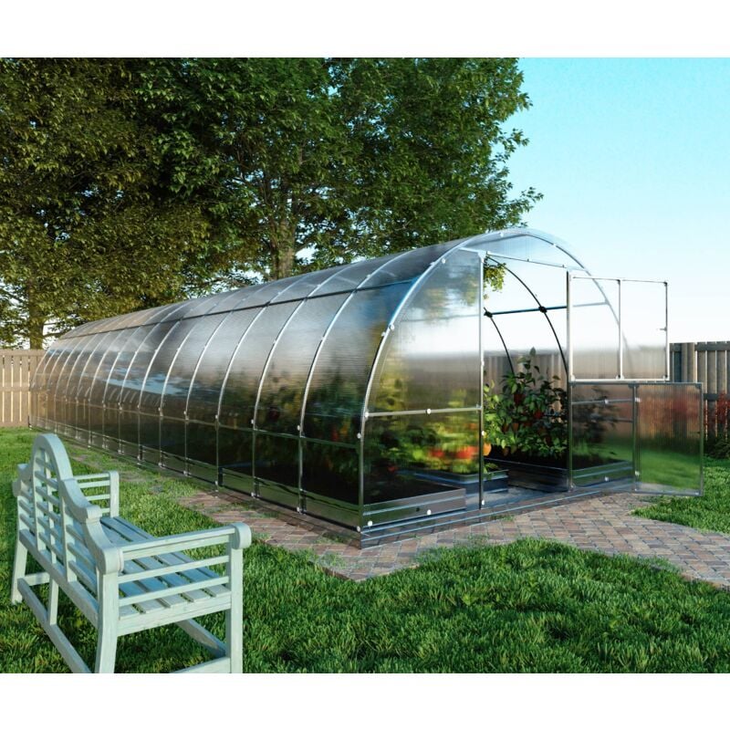 Meistro Kodas - Certifié Serre klasika tube 3 x 10 m (30 m²), 6 mm avec revêtement en polycarbonate