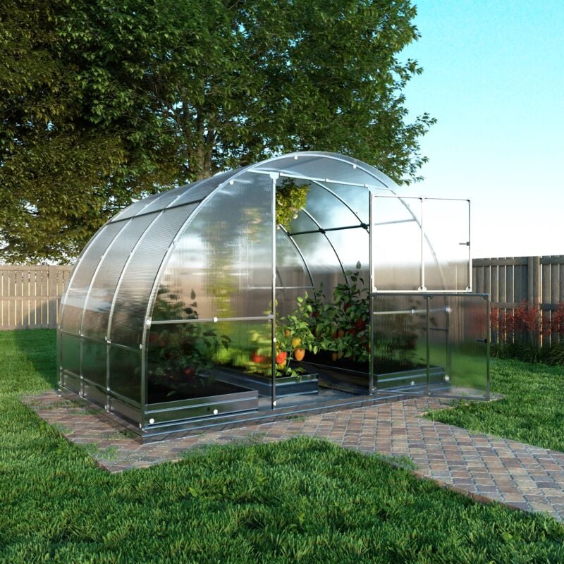 Certifié Serre KLASIKA TUBE 3 x 2 m (6 m²), 4 mm avec revêtement en polycarbonate