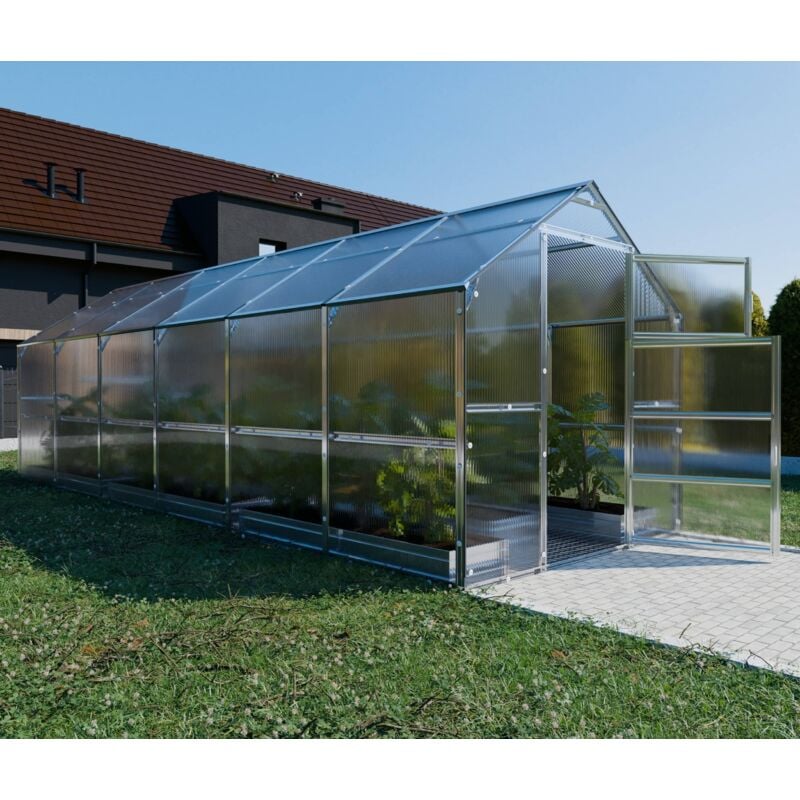 Meistro Kodas - Certifié Serre klasika bernard 2,35 x 6 m (14,1 m²), 6 mm avec revêtement en polycarbonate